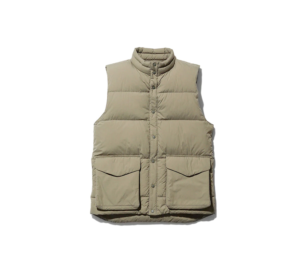 Recycled Nylon Ripstop Down Vest | Beige – Clark Street Mercantile