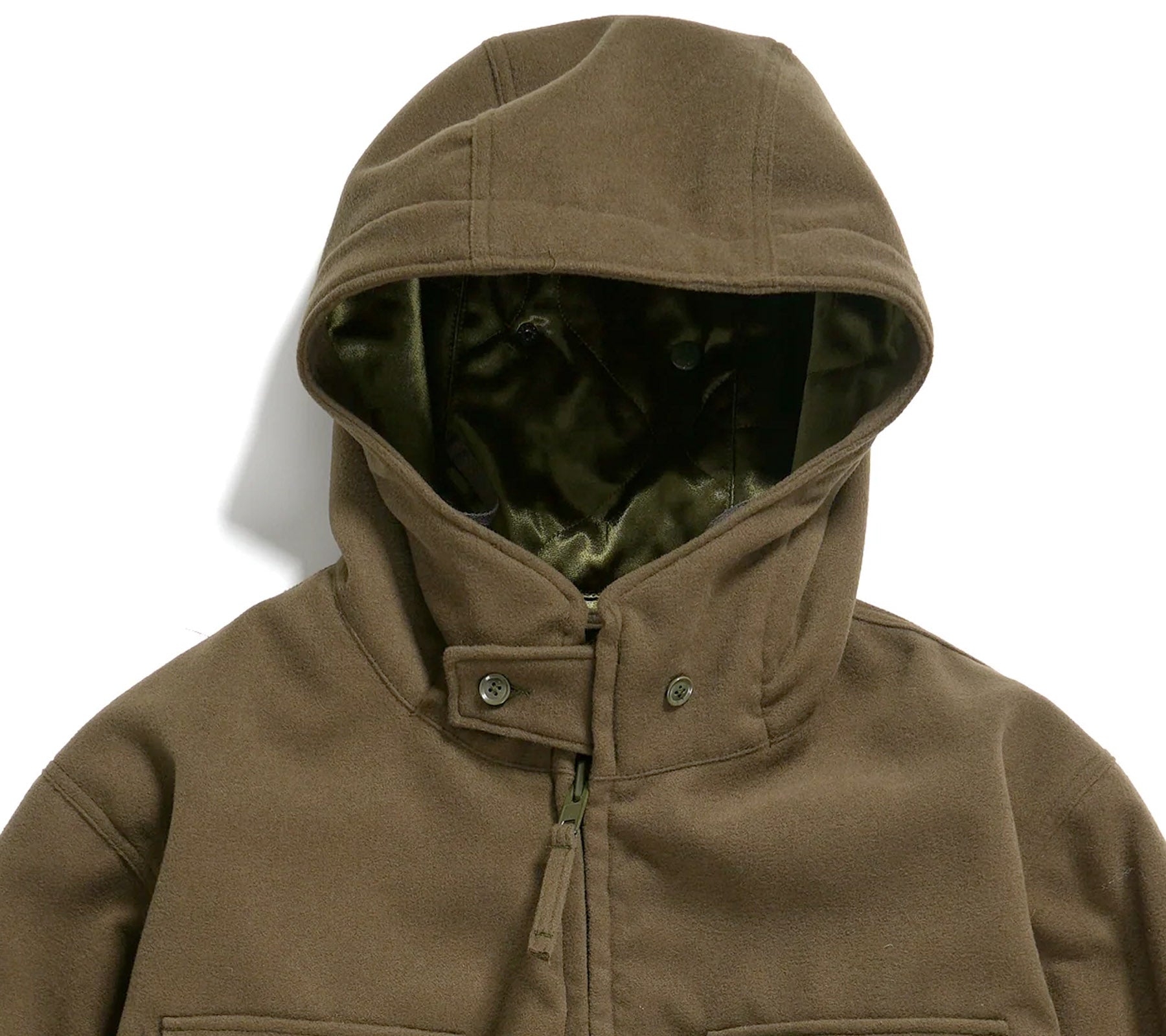 SAS Jacket | Olive Polyester Fake Melton – Clark Street Mercantile