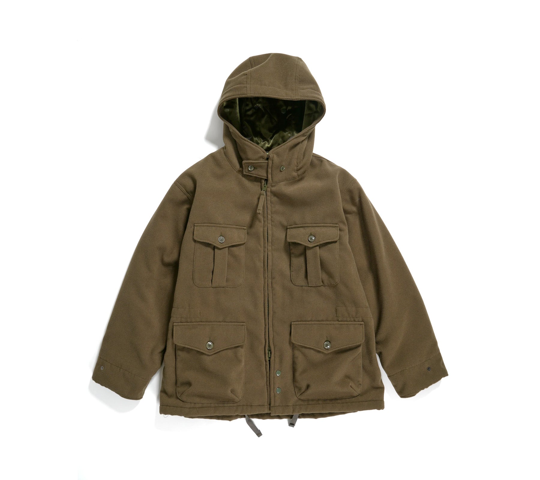 SAS Jacket | Olive Polyester Fake Melton