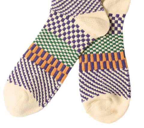 Check & Step Socks | Blueberry