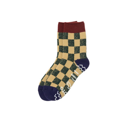 Pile Room Socks ”CHECKERBOARD” | Maroon/N.Blue
