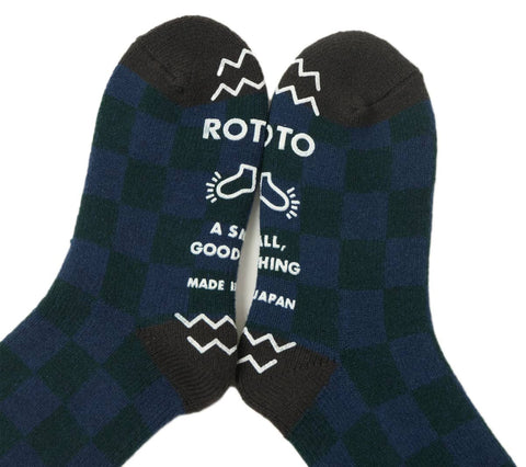 Pile Room Socks ”CHECKERBOARD” | Navy/Charcoal