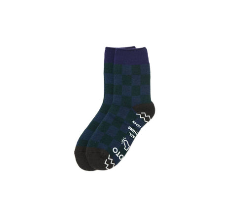 Pile Room Socks ”CHECKERBOARD” | Navy/Charcoal