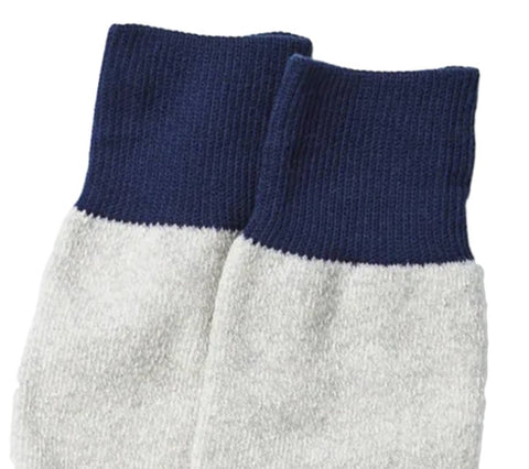Double Face ”SILK ＆ COTTON” Socks | Navy/Grey