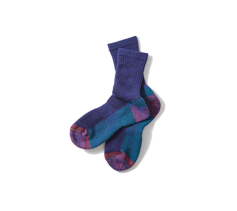 Double Face Merino Pile Socks | D.Blue