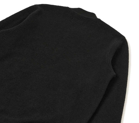 Zip Bomber Jacket | Black Wool Fleece