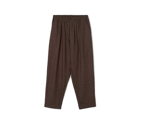 Pleated Track Pant | Brown Recycled Italian Tweed