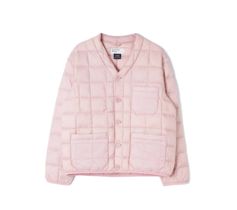 TAION x Universal Works Nylon Soft Shell Down Cardigan | Pink