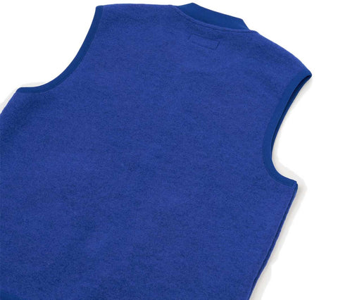 Zip Waistcoat | Blue Wool Fleece