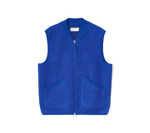 Zip Waistcoat | Blue Wool Fleece